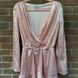 Pink Sequin Romper
